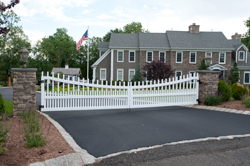 Wide driveway gate installation