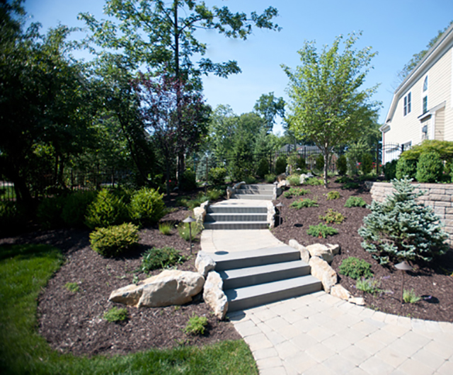 concrete walkway with slab steps