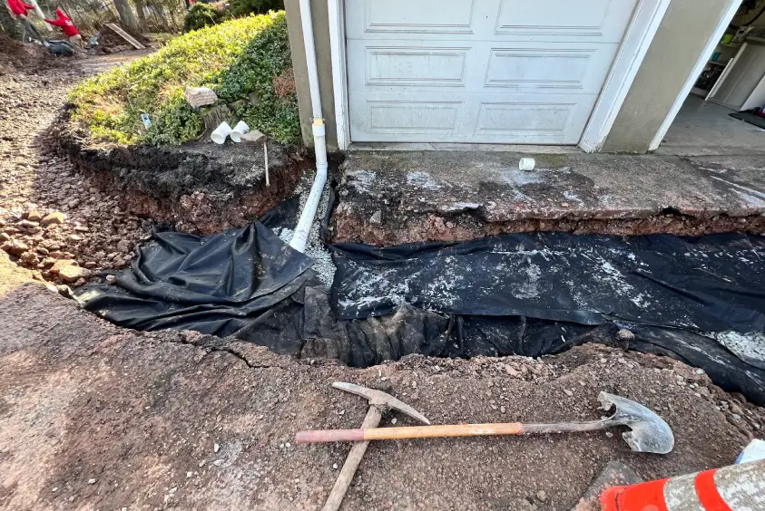 French drain installation