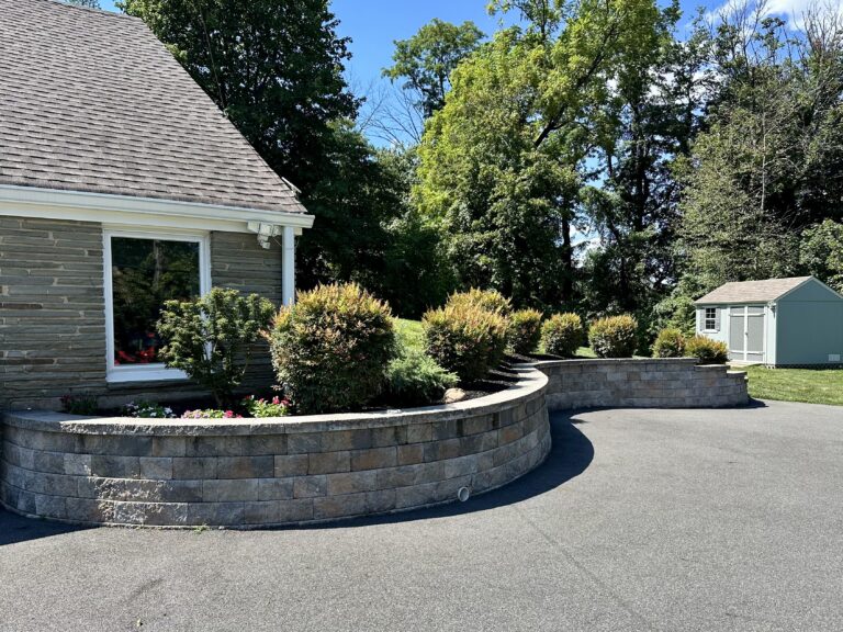 Techo Block Retaining Wall Installation in Long Hill Township, NJ - Sage Landscaping