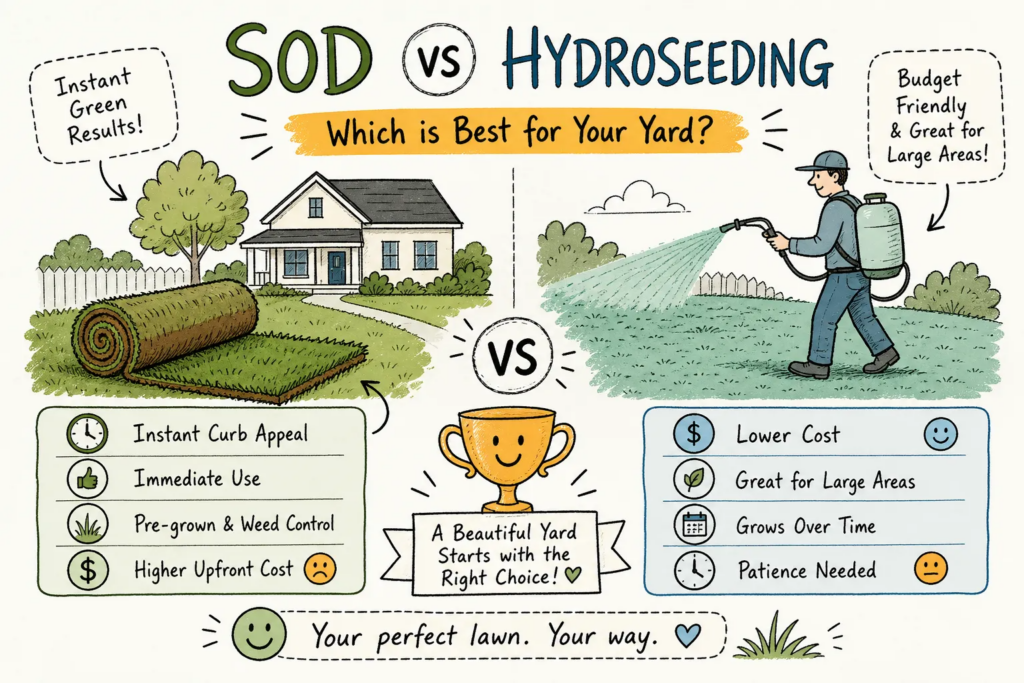 Sod vs Hydroseeding in NJ: What Works Best for Your Yard?